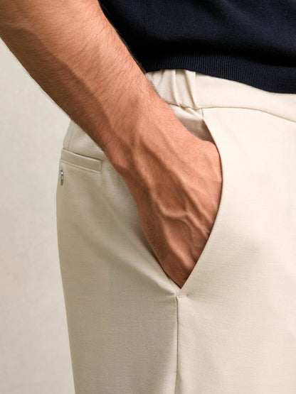 Reiss Slim-Fit Internal-Drawstring Trousers in Stone