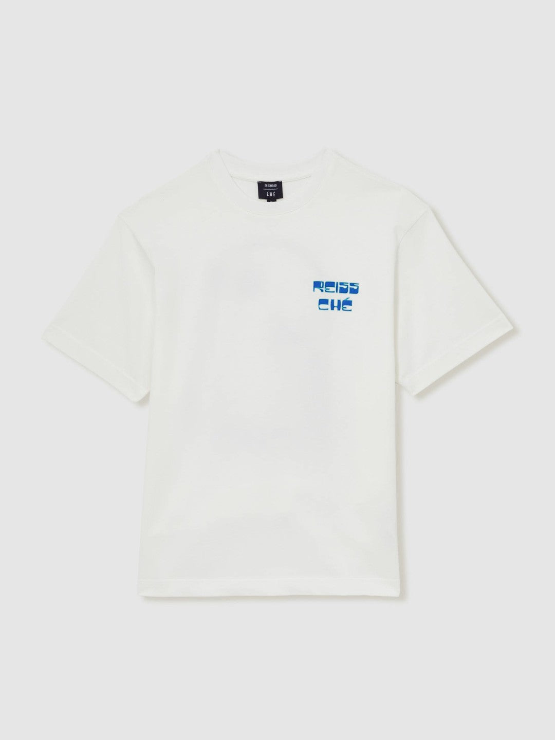 Reiss | Ché Cotton Palm-Print T-Shirt in White