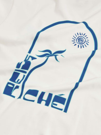 Reiss | Ché Cotton Palm-Print T-Shirt in White