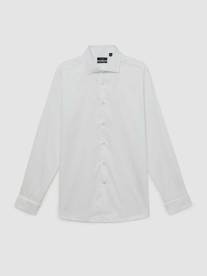 Reiss Regular Fit Slim-Fit Cotton-Sateen Shirt in White