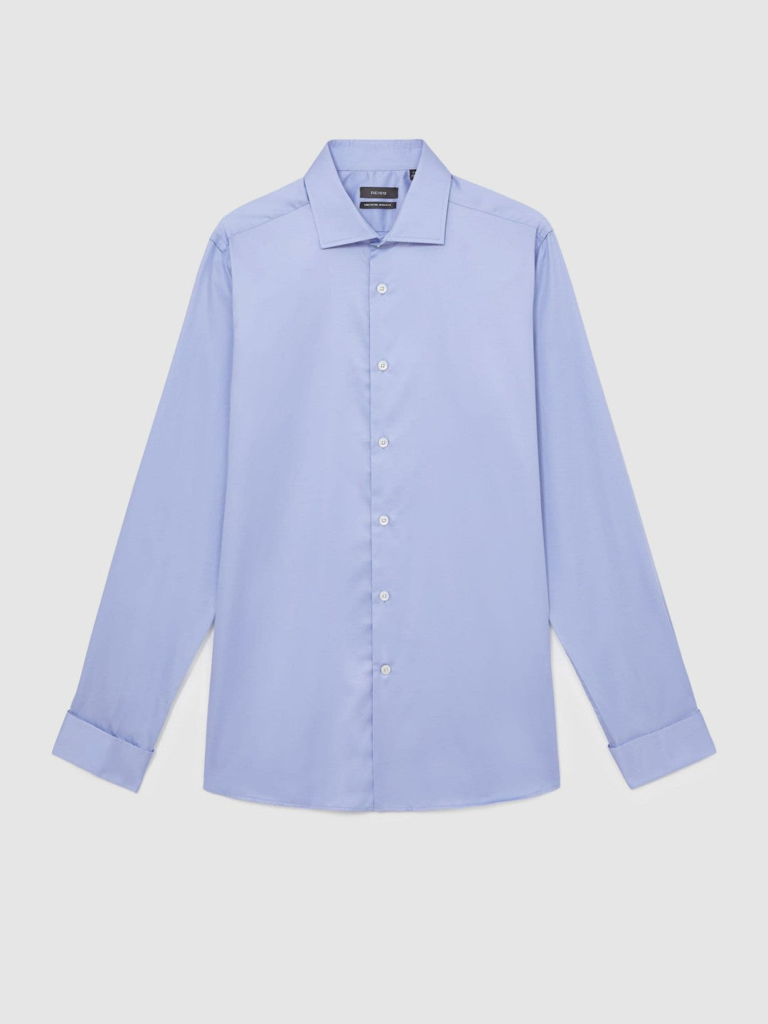 Reiss Regular Fit Slim-Fit Cotton-Sateen Shirt in Mid Blue