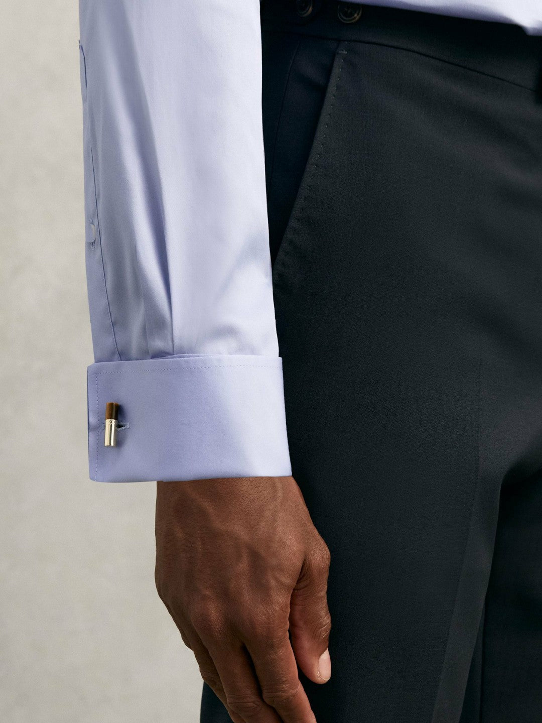 Reiss Regular Fit Slim-Fit Cotton-Sateen Shirt in Mid Blue
