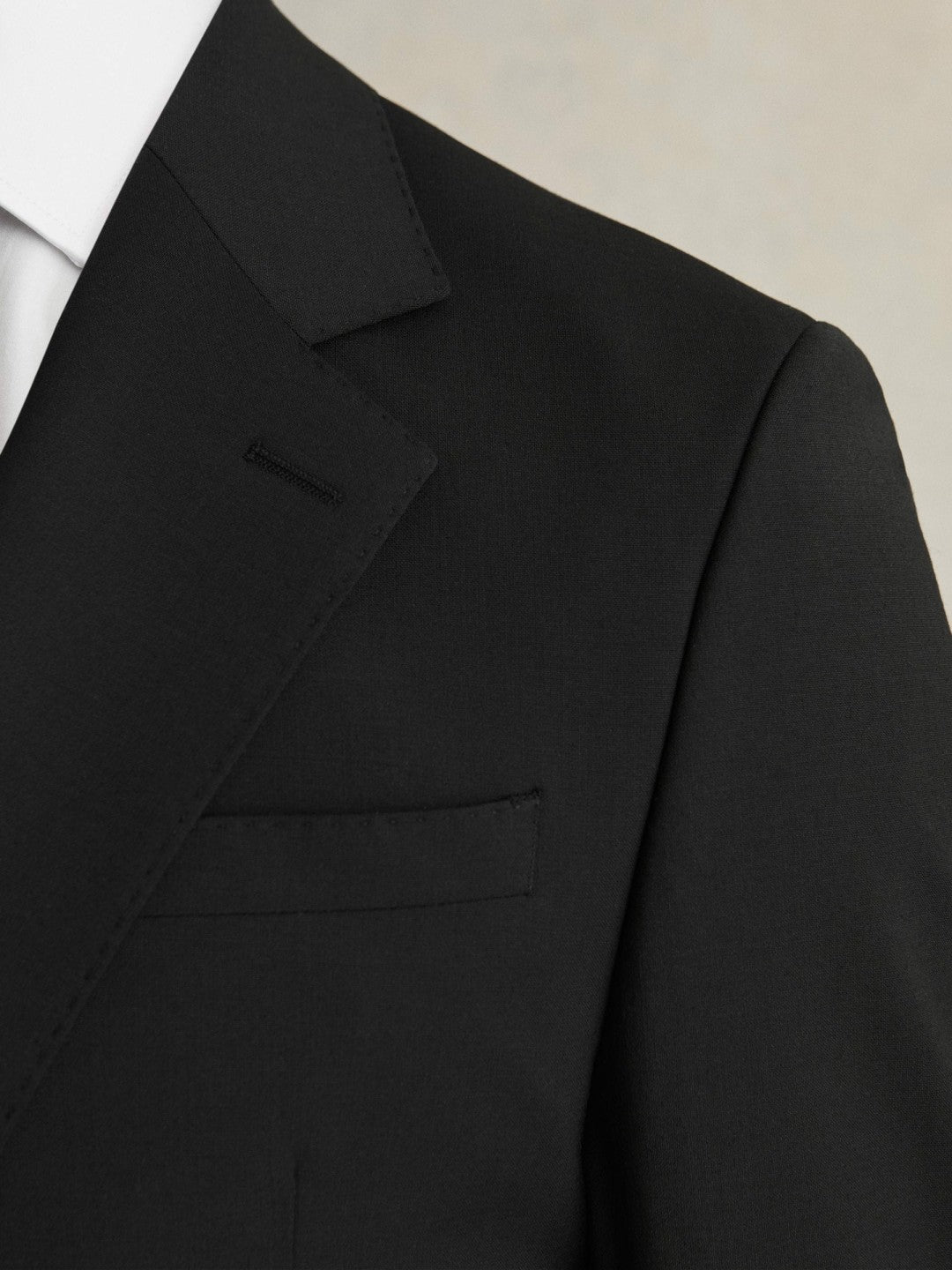 Reiss Wool-Blend Single-Breasted Suit Blazer Slim-Fit in Black