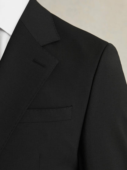 Reiss Wool-Blend Single-Breasted Suit Blazer Slim-Fit in Black