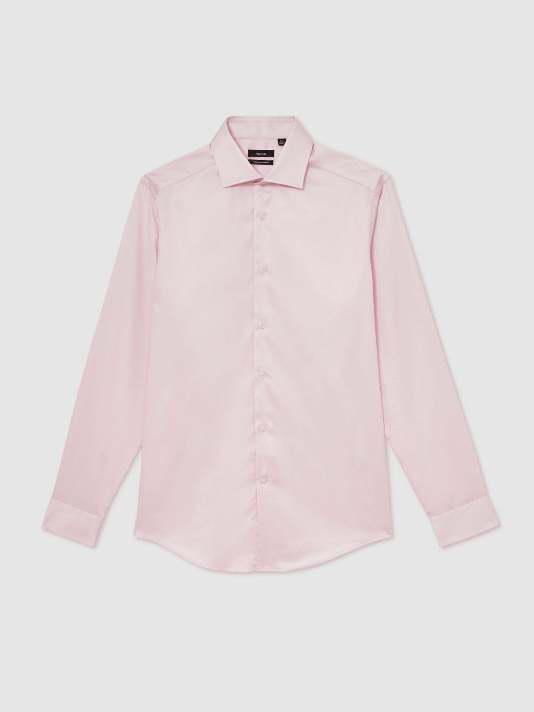 Reiss Slim Fit Cotton Sateen Shirt in Pink