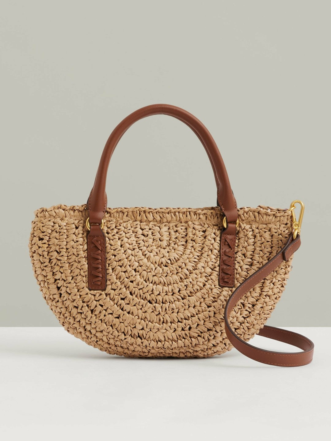 Reiss Raffia Woven Cross-body Bag in Natural
