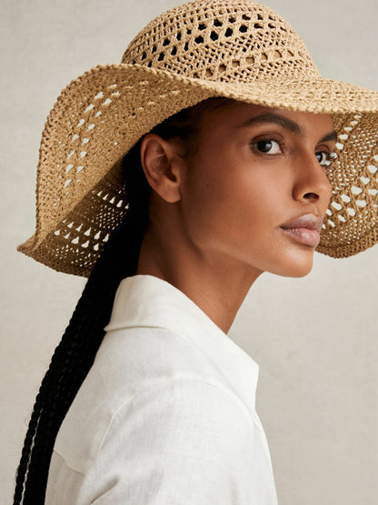 Reiss Straw Sun Hat in Natural