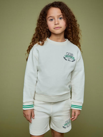 Reiss 9-13 yrs SmileyWorld Logo Sweatshirt Unisex Fit in White