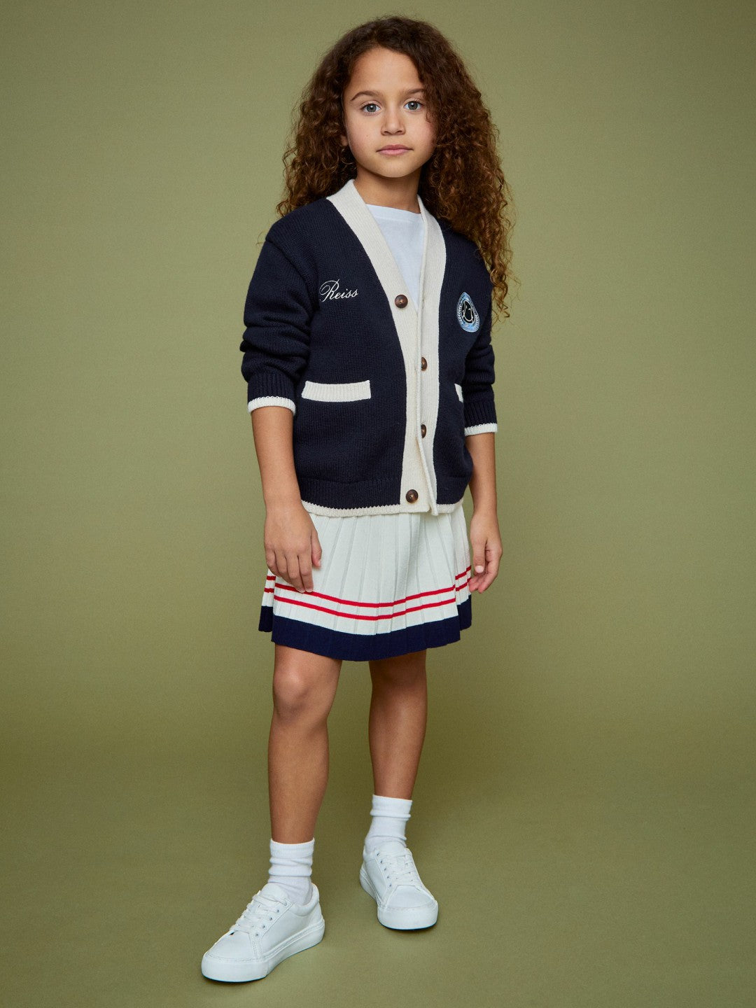 Reiss 9-12 yrs SmileyWorld Logo Cardigan Unisex Fit in Off White