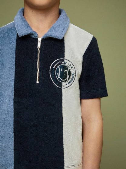 Reiss 3-9 yrs SmileyWorld Towel Polo Shirt in Blue