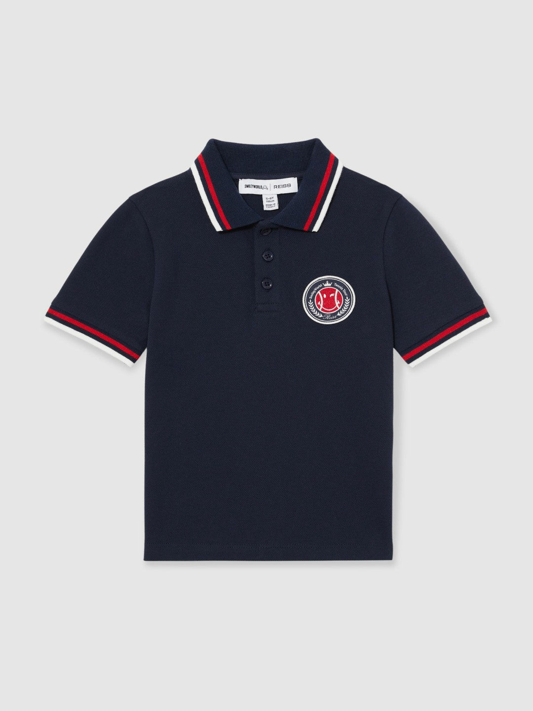 Reiss 9-13 yrs SmileyWorld Piqué Polo Shirt in Navy