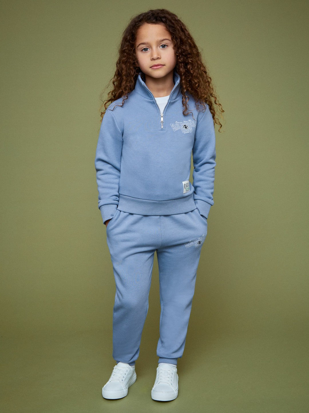 Reiss 3-9 yrs SmileyWorld Half-Zip Sweatshirt Unisex Fit in Blue