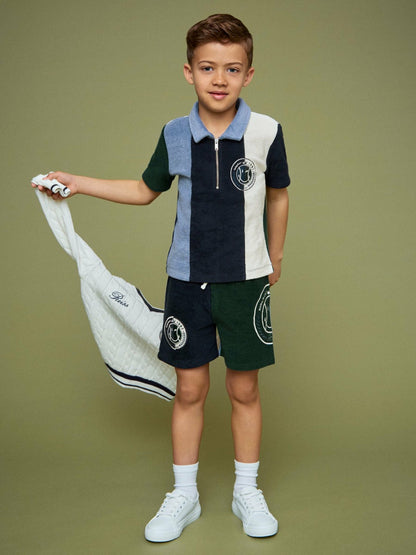 Reiss 9-13 yrs SmileyWorld Towel Polo Shirt in Blue