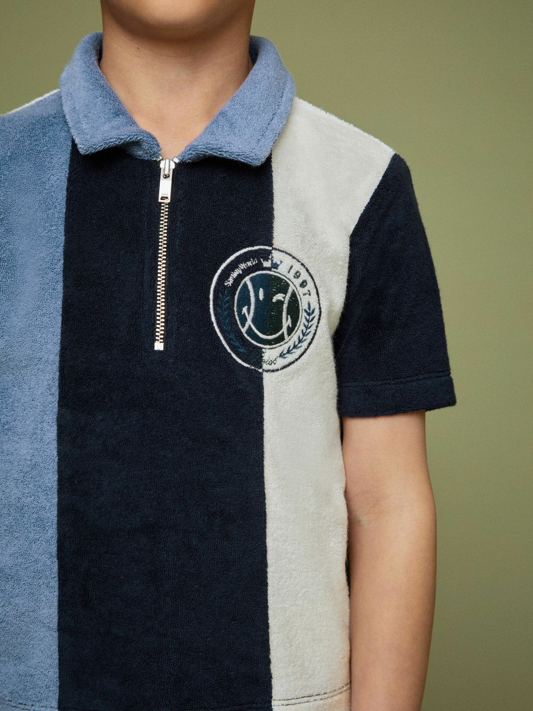Reiss 9-13 yrs SmileyWorld Towel Polo Shirt in Blue