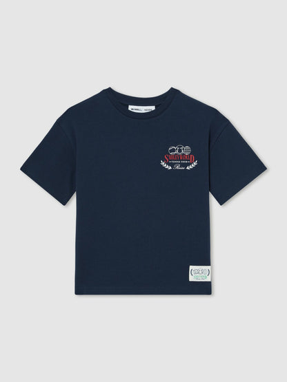 Reiss 9-13 yrs SmileyWorld Oversize T-Shirt in Navy