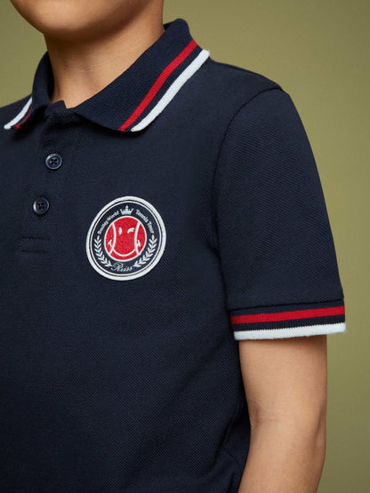 Reiss 3-9 yrs SmileyWorld Piqué Polo Shirt in Navy