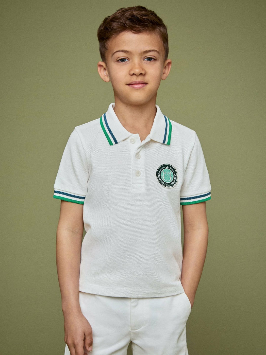 Reiss 3-9 yrs SmileyWorld Piqué Polo Shirt in White