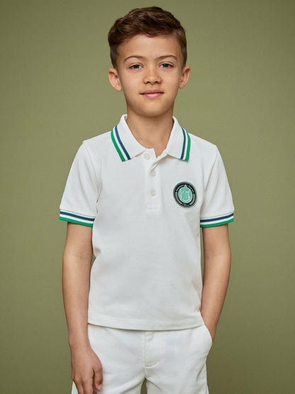 Reiss 3-9 yrs SmileyWorld Piqué Polo Shirt in White