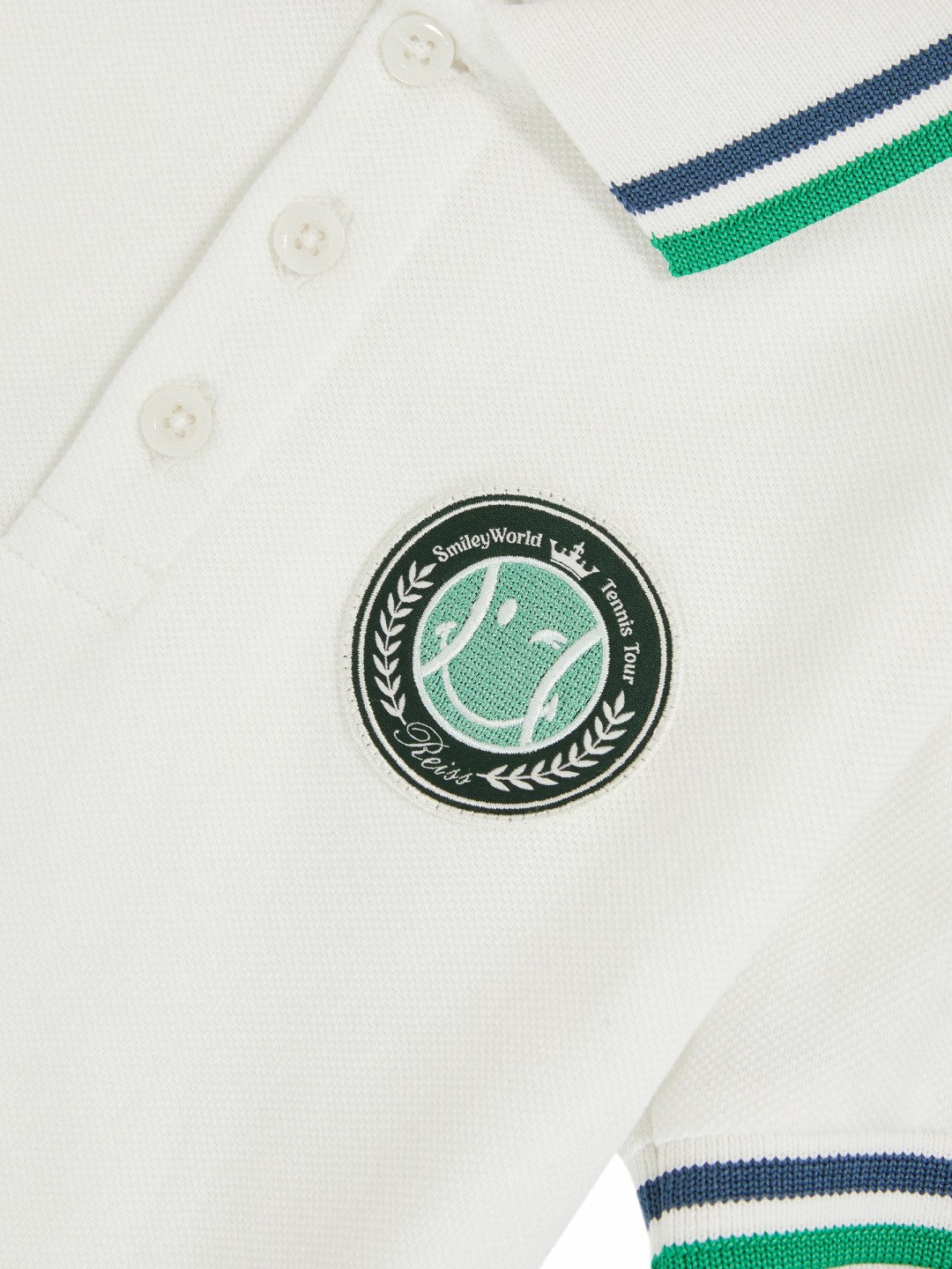 Reiss 3-9 yrs SmileyWorld Piqué Polo Shirt in White