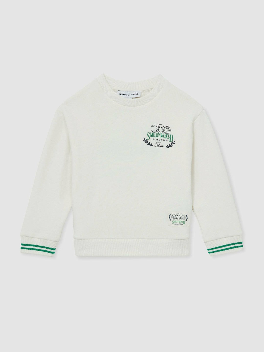Reiss 13-14 yrs SmileyWorld Logo Sweatshirt Unisex Fit in White