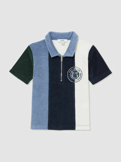 Reiss 13-14 yrs SmileyWorld Towel Polo Shirt in Blue
