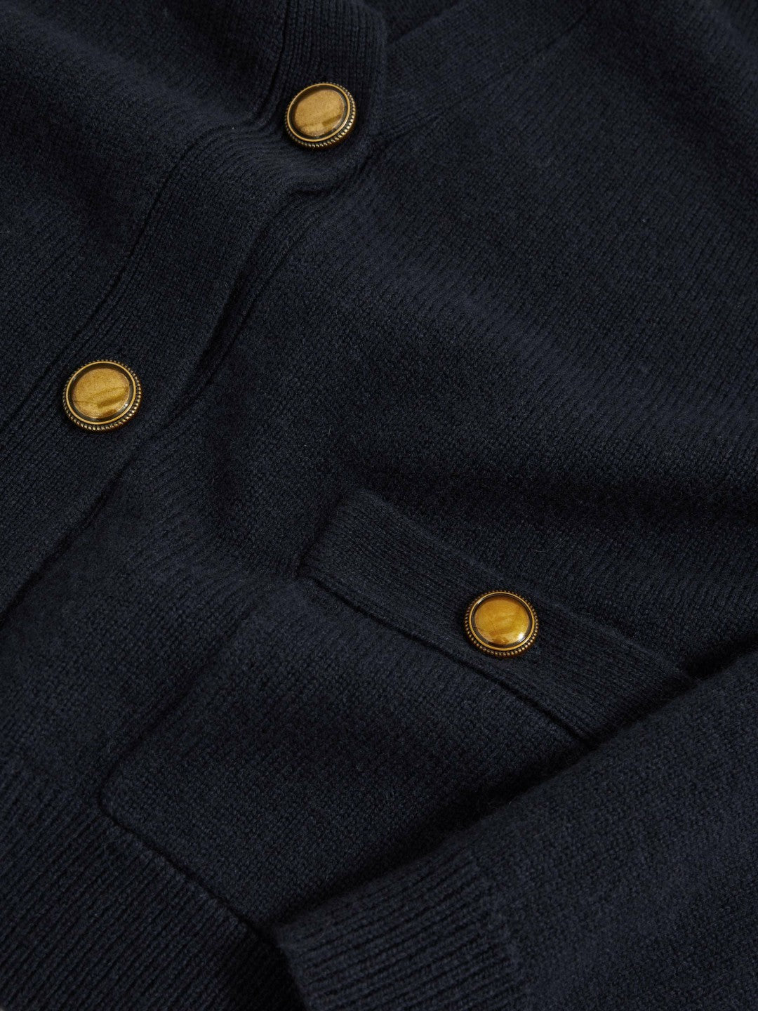 Reiss Wool-Cashmere Button Cardigan in Navy