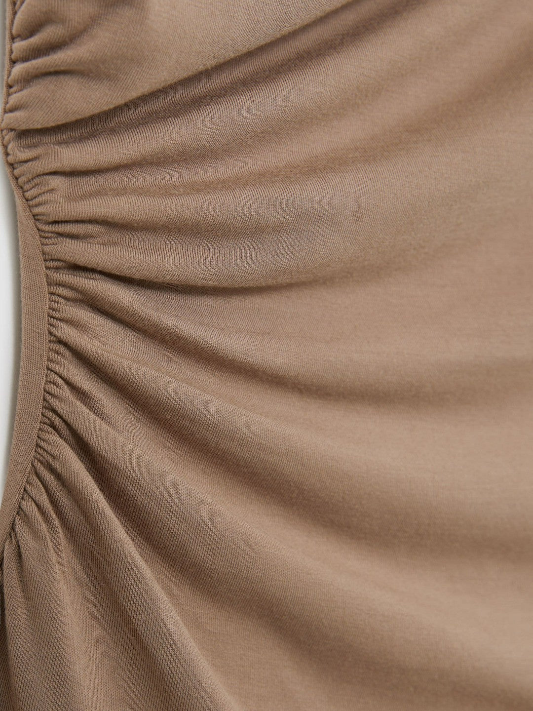 Reiss Stretch-Modal Ruched Vest in Mocha Brown