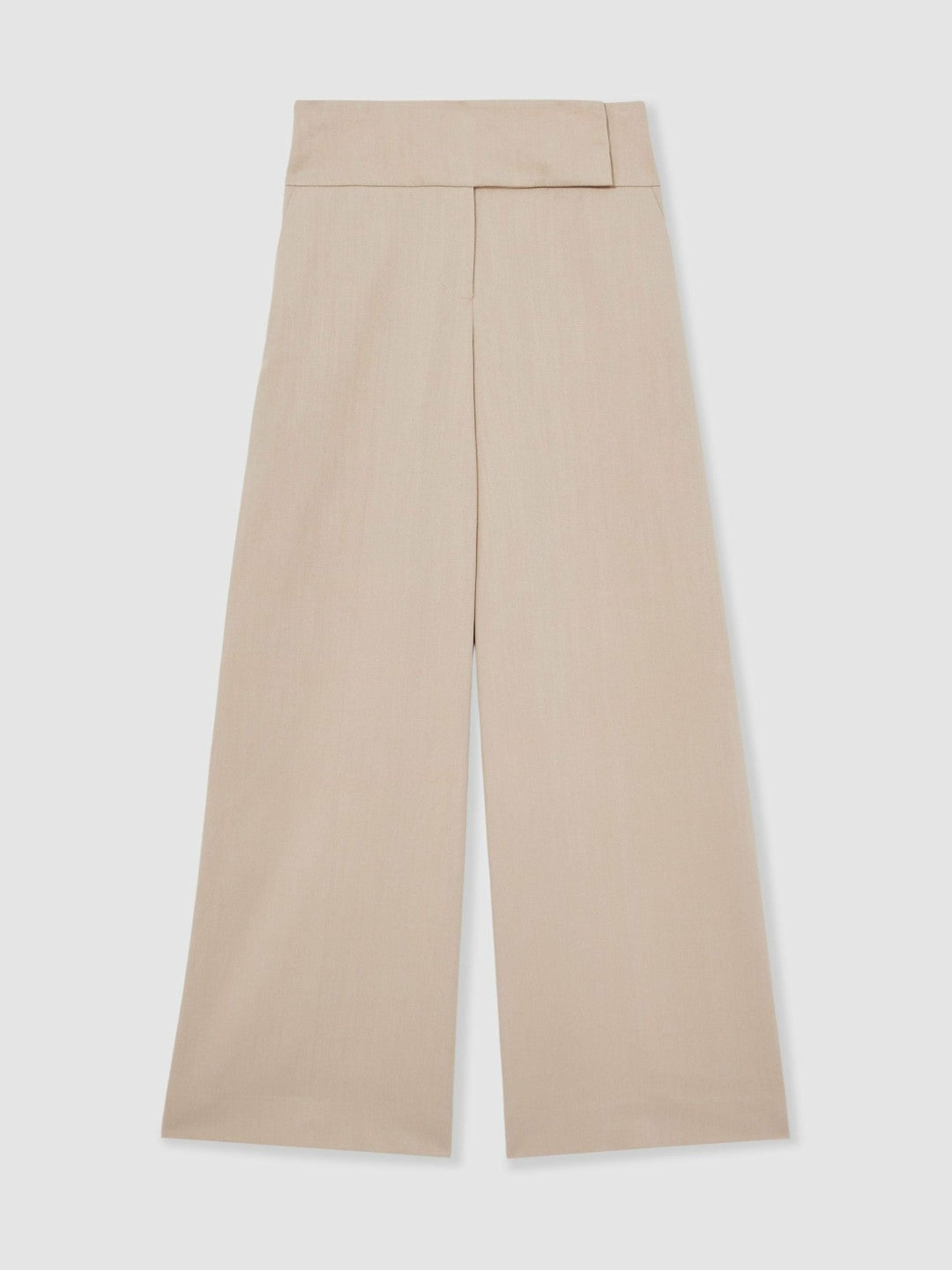 Reiss Petite Lyocell-Linen Wide-Leg Trousers in Neutral