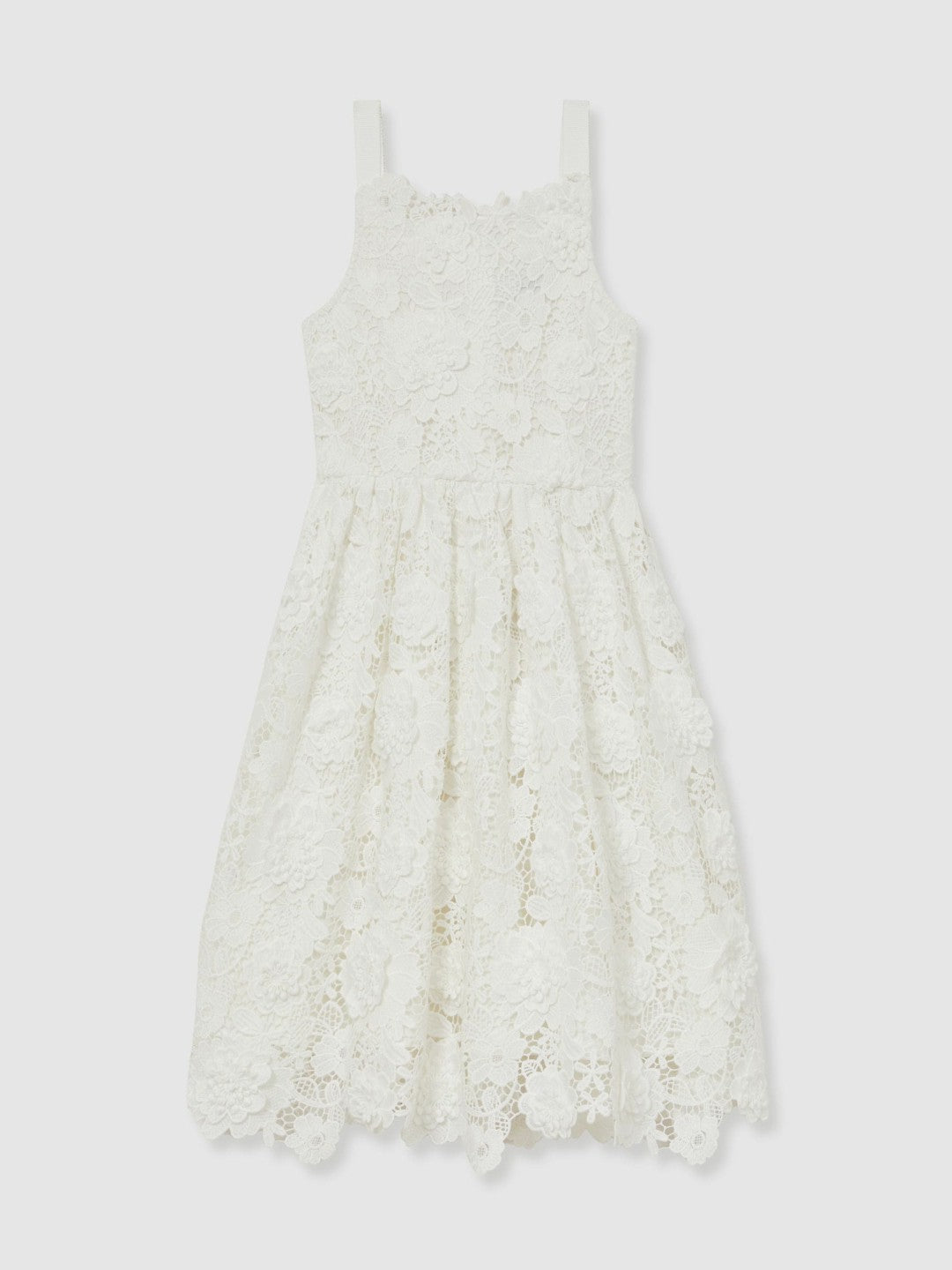 Reiss 4-9 yrs Guipure-Lace Midi Dress in Ivory