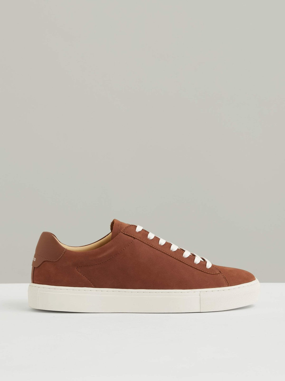 Reiss Nubuck Leather Low-Top Trainers in Brickwood Red