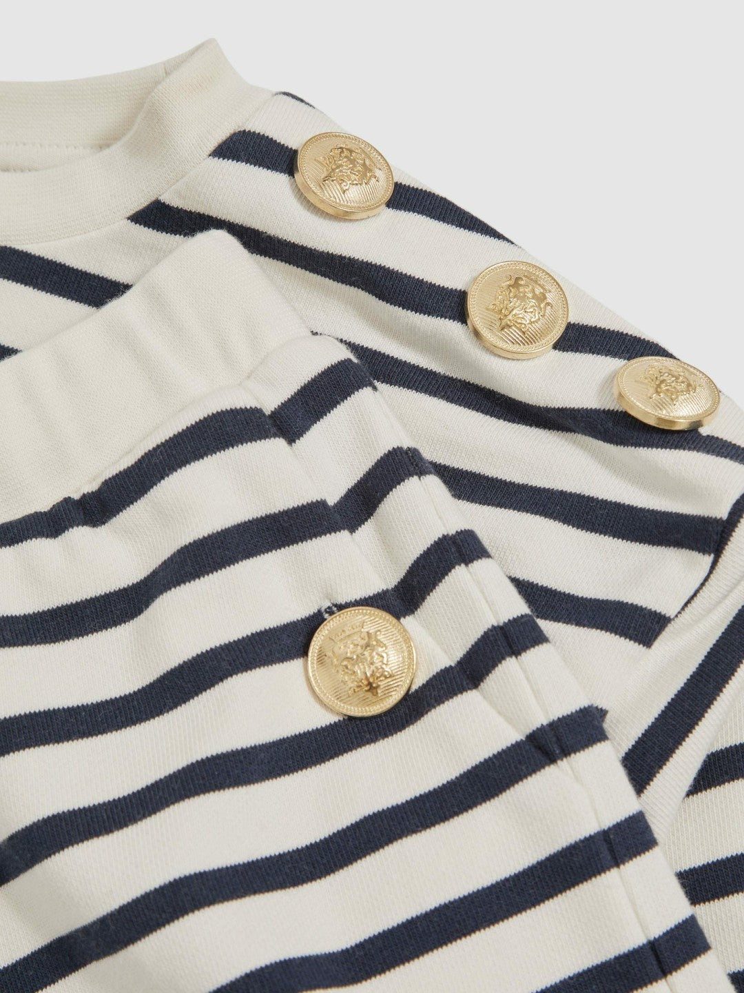 Reiss 13-14 yrs Stripe Sweatshirt and Shorts Set Cotton-Blend in Navy/Ivory