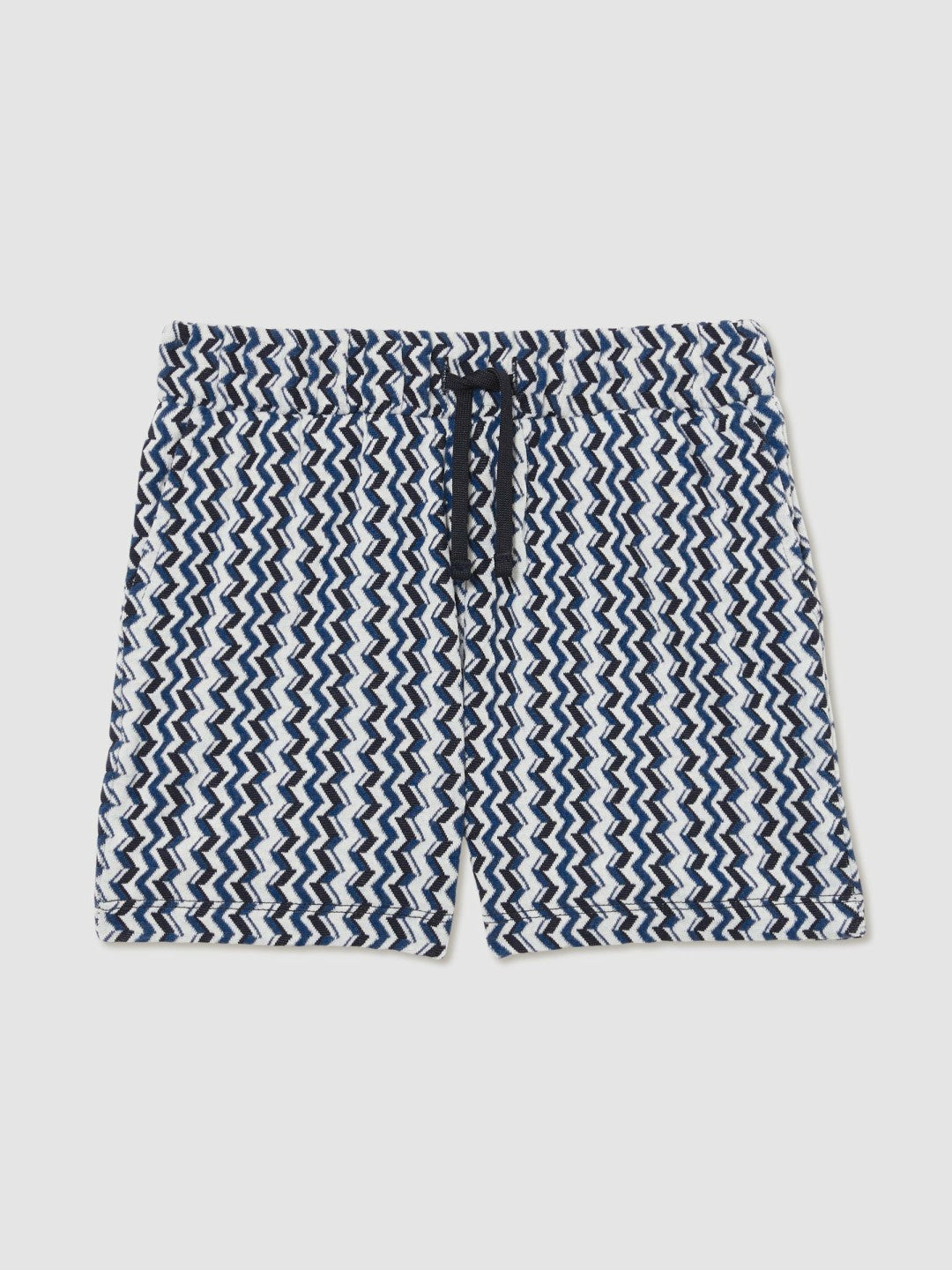 Reiss 3-9 yrs Zig-Zag Knit Drawstring Shorts in Blue