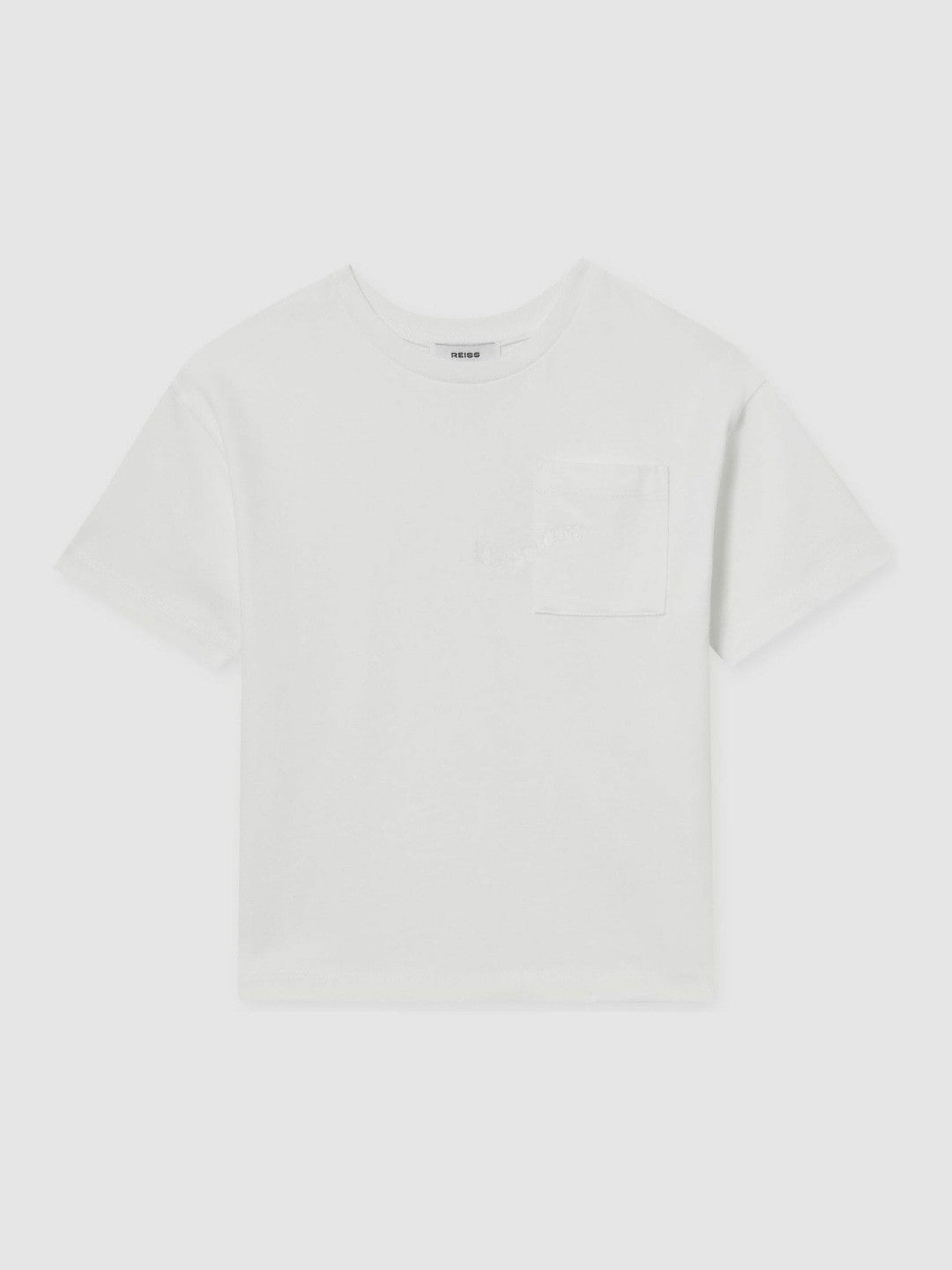 Reiss 3-9 yrs Cotton Palm-Embroidery Oversize T-Shirt in Off White