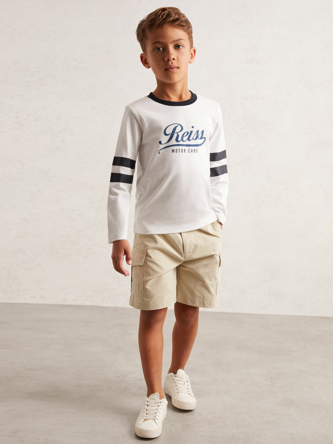 Reiss 3-9 yrs Ripstop Cargo Shorts in Light Stone