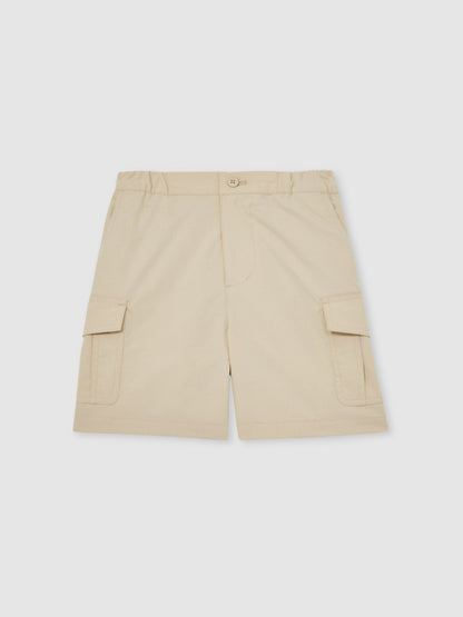 Reiss 3-9 yrs Ripstop Cargo Shorts in Light Stone