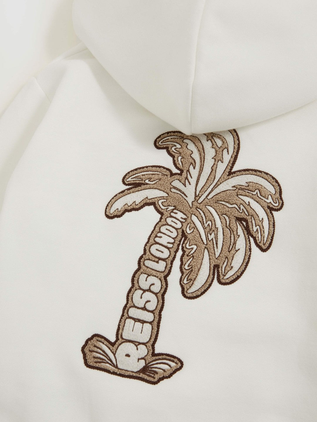 Reiss 13-14 yrs Cotton-Blend Palm-Embroidered Hoodie in Off White