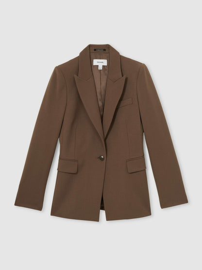 Reiss Tailored Single Breasted Suit Blazer in Mink Neutral