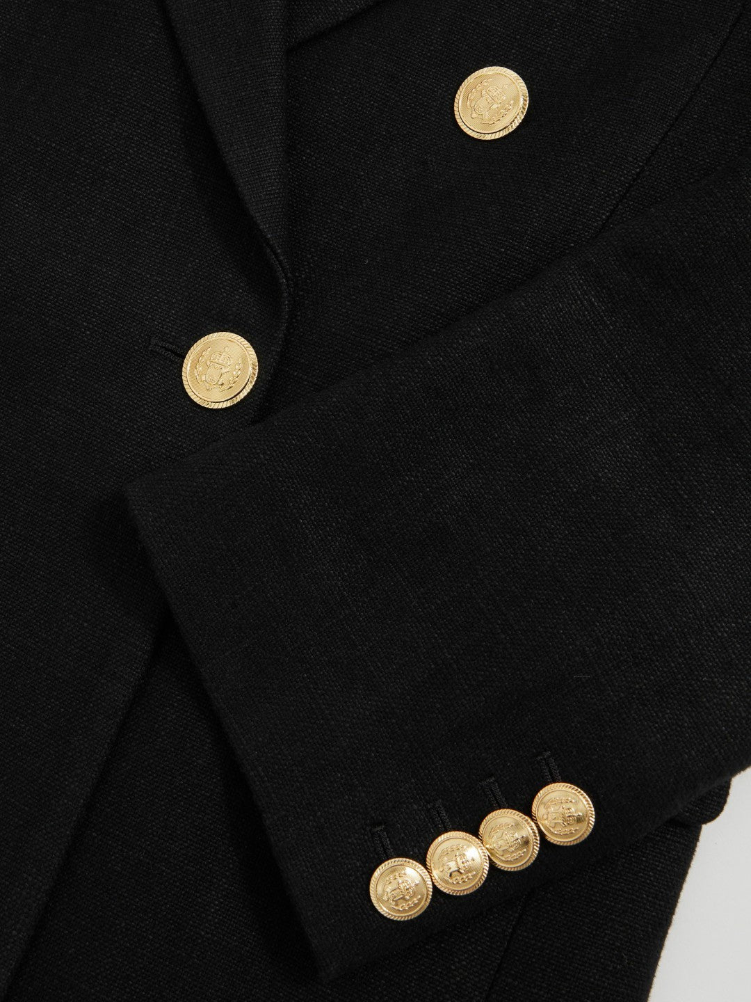 Reiss Oversized Double-Breasted Blazer Linen-Blend in Black
