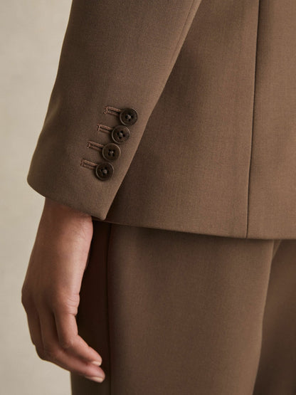 Reiss Petite Tailored Single Breasted Suit Blazer in Mink Neutral