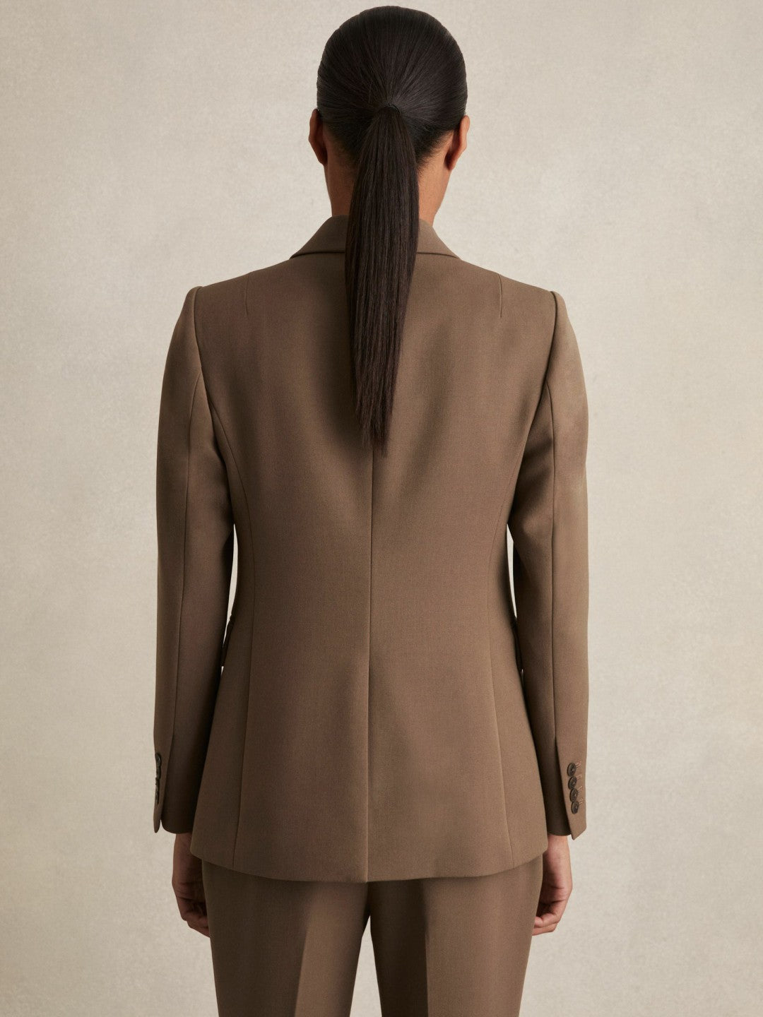 Reiss Petite Tailored Single Breasted Suit Blazer in Mink Neutral