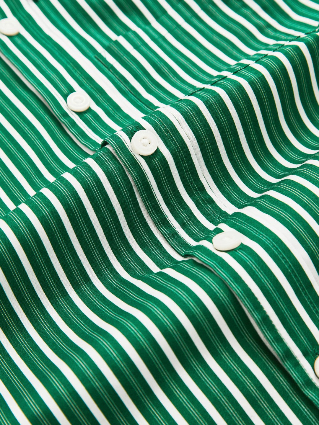 Reiss 3-9 yrs Cotton-Poplin Striped Oversize Shirt in Green/White