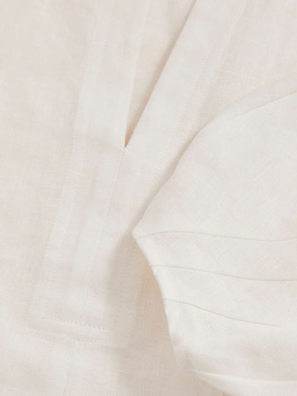 Reiss Linen Balloon-Sleeve Top in Ivory