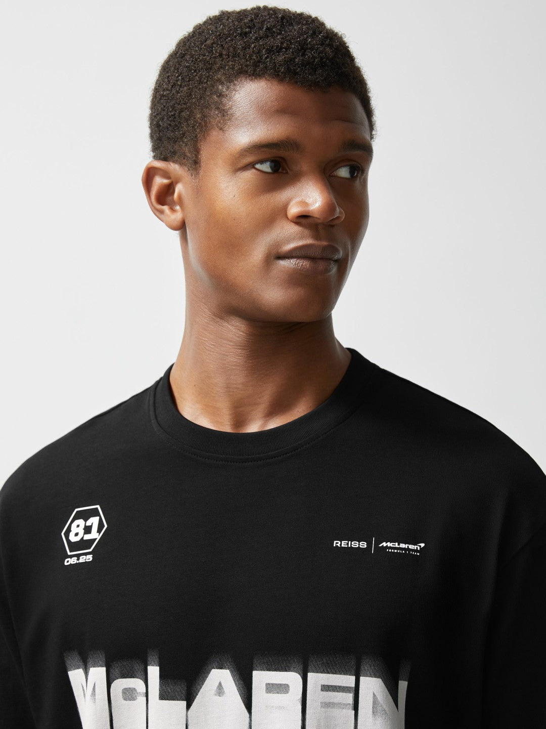 Reiss McLaren F1 Team British GP T-Shirt Unisex Fit in Black