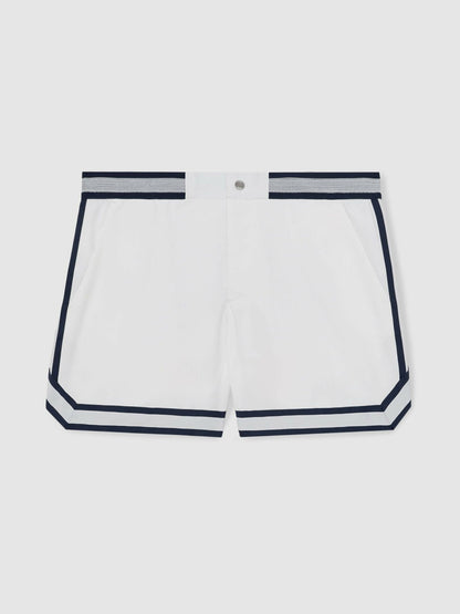 Reiss | Ché Stripe-Trim Swim Shorts in White