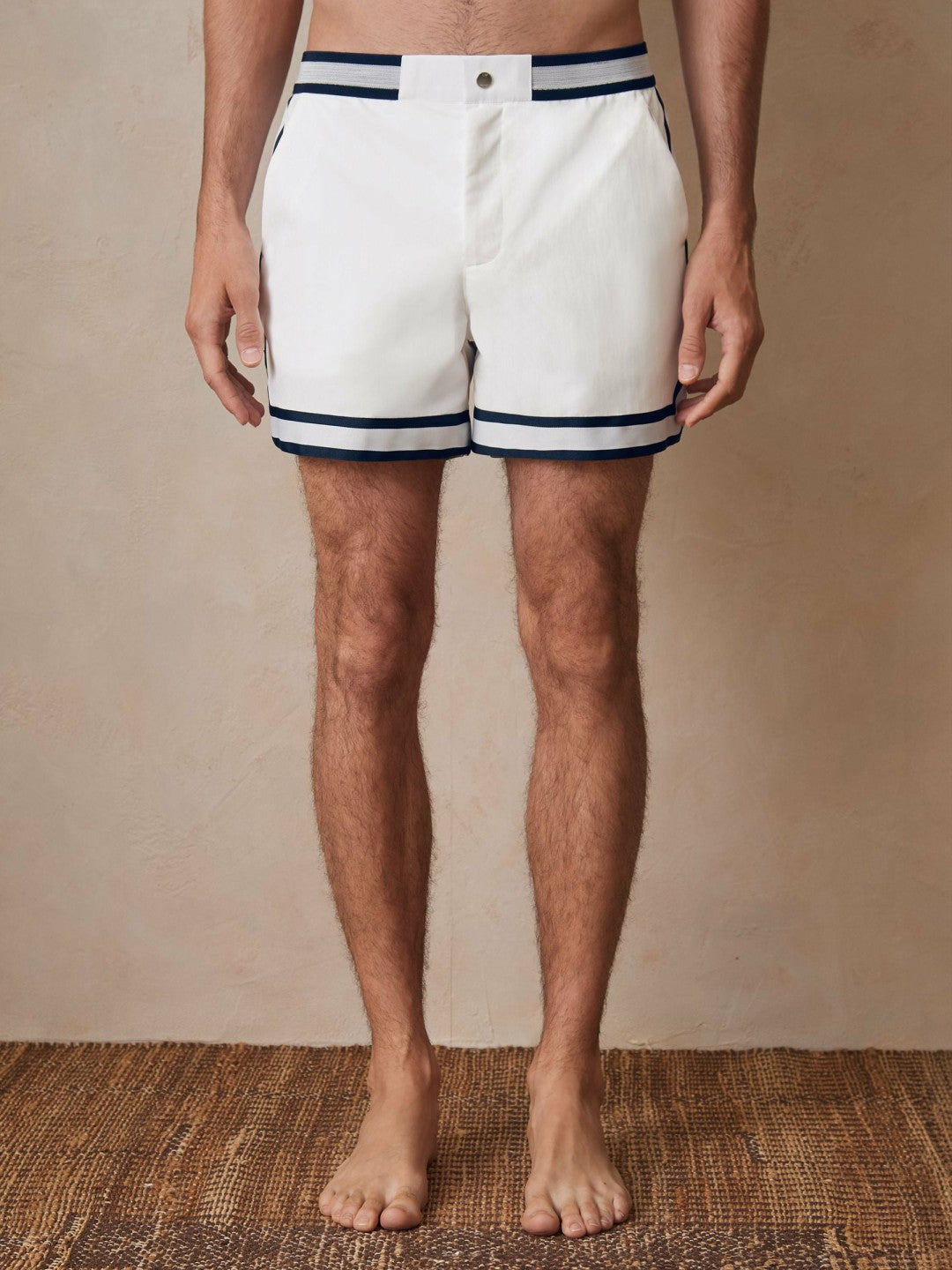 Reiss | Ché Stripe-Trim Swim Shorts in White