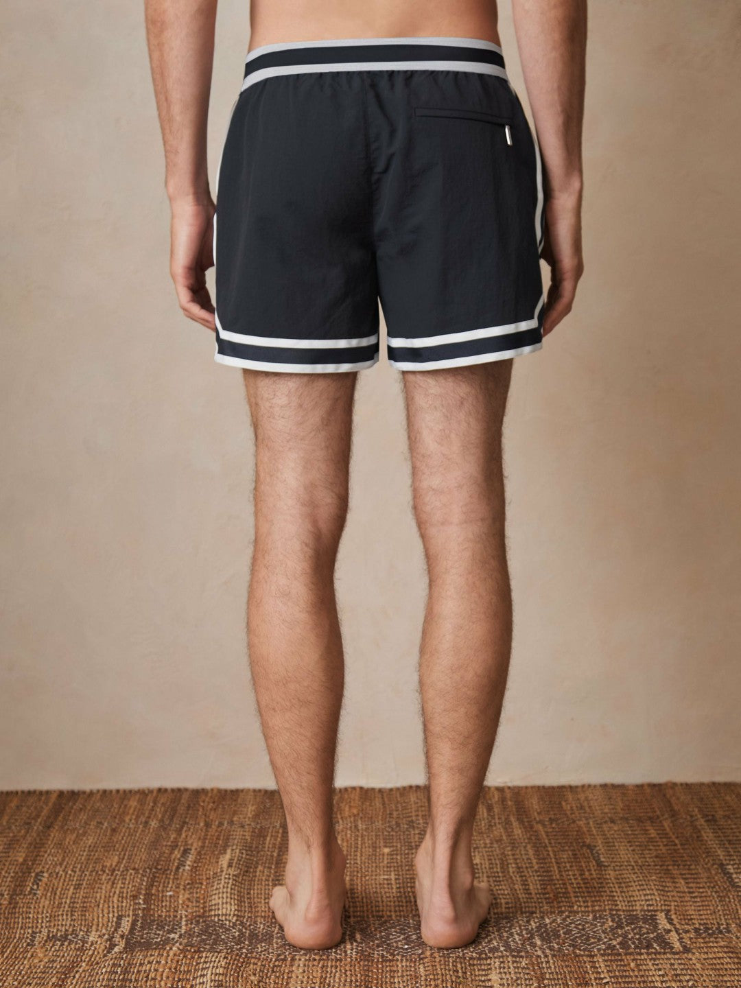 Reiss | Ché Stripe-Trim Swim Shorts in Navy