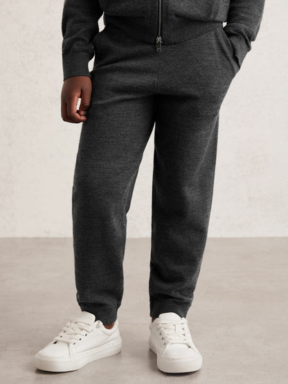 Reiss 9-13 yrs Merino Wool Cuffed Joggers in Derby Grey Melange