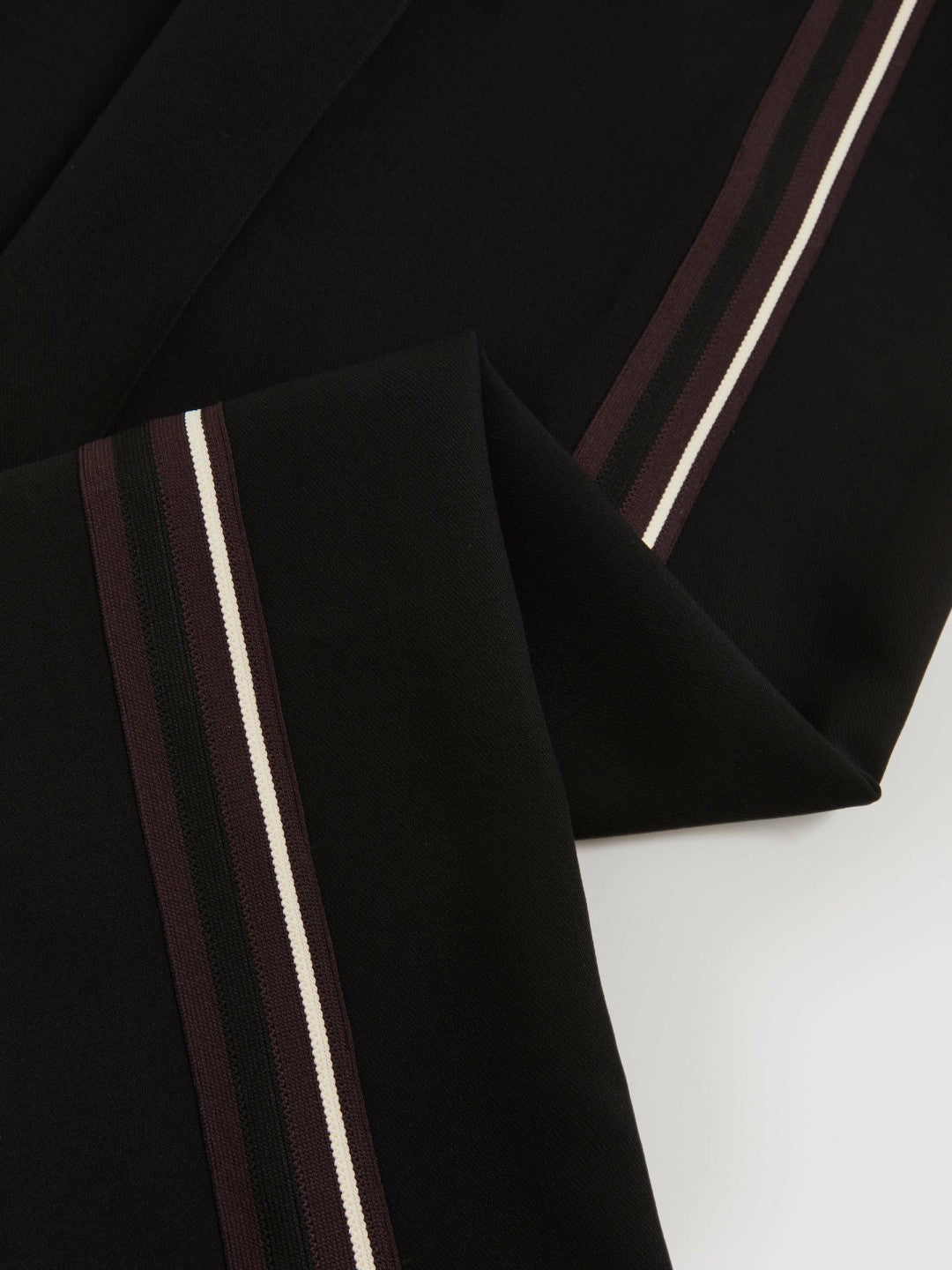 Reiss Side-Stripe Wide-Leg Trousers in Black