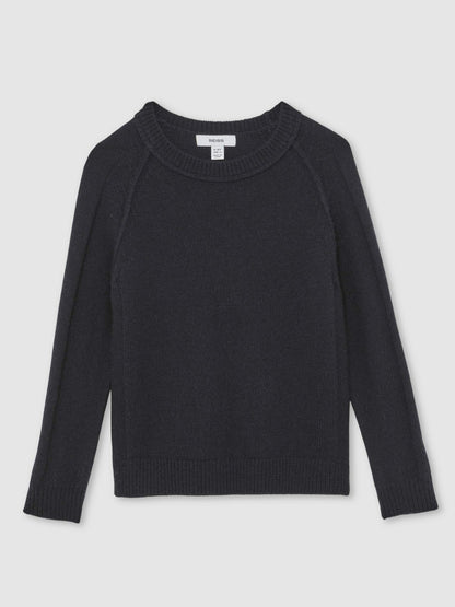 Reiss 9-13 yrs Wool-Cashmere Reverse-Seam Jumper in Navy