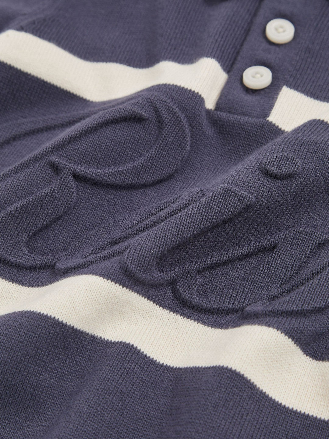 Reiss 9-13 yrs Cotton Logo-Embossed Knit Polo Shirt in Indigo Blue/White
